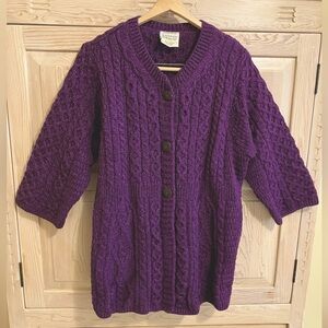 Kilronan Knitwear Wool Made in Ireland Cardigan Modern Prep Preppy Literary Chic